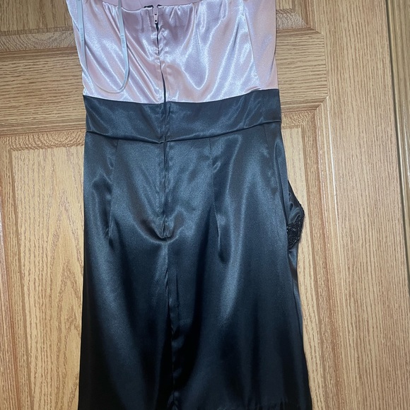 Pink and black strapless formal dress - Picture 5 of 8
